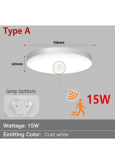 Jms Canmeijia Hareket Sensörlü Led Tavan Işıkları 15w 20w 30w 40w Akıllı Pır Hareke İç Mekan Aydınlatma Led Aydınlatmalar 54350171