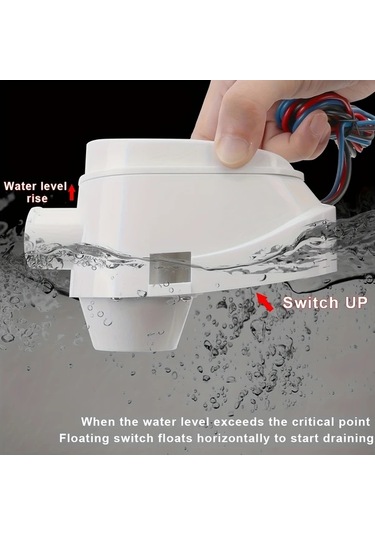 Chuangyinshop 1pc 1100gph 12v Otomatik Dalgıç Sintine Pompası Tekne Yat Deniz Uçağından Su Hızlı Tahliye Entegre Şamandıra Anahtarlı