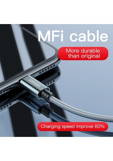 Joyroom S-m369 Basit Seri 2.4a 8 Pin Naylon Örgülü Veri Kablosu, Uzunluk: 1.2m Altın