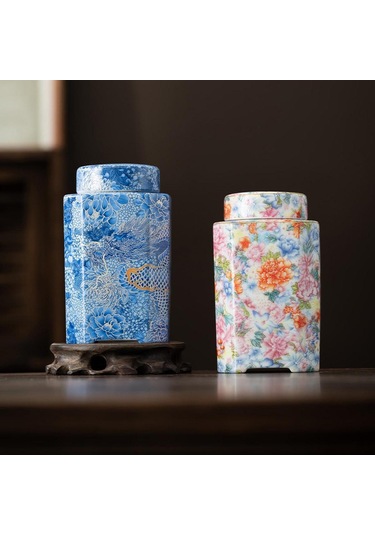 Homyl Seramik Çay Kutu Porselen Zarif Yemek Masası Ev Ofis Stil A