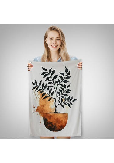 Dekoratif Minimal Bitki Duvar Örtüsü-7651