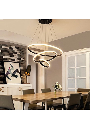 Priştine 3 Renk Işık 80x60x40 CM Sarkıt Avize Antrasit Gövde