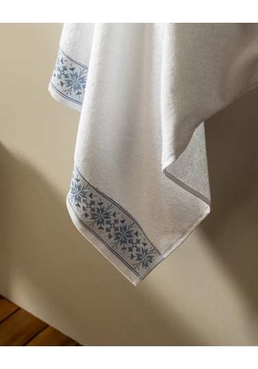 Madame Coco Caresse %100 Pamuk Banyo Havlusu - Beyaz/gri 8684427174937 Beyaz