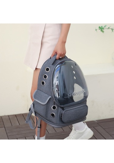 Crosswing Uzay Evcil Hayvan Kabini Çift Omuzlu Kedi Sırt Çantası-gri