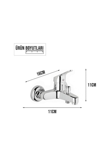 Kustar Krom Aç Kapa Mix Banyo Duş Bataryası Krom