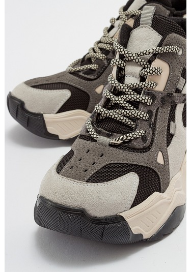 Luvishoes Lowel Buz Siyah Kadın Spor Bot Buz Gri - Siyah