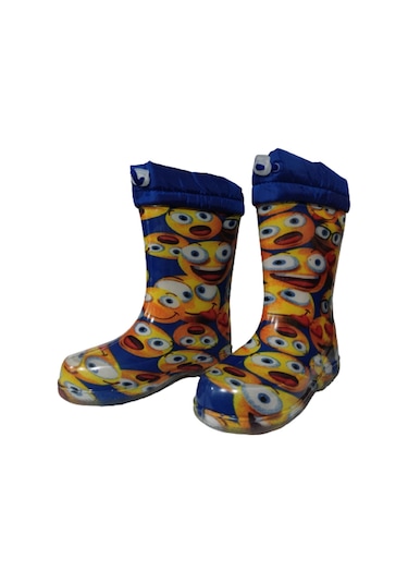 Serabien Unisex Çocuk Mavi Desenli Çizme Mavi