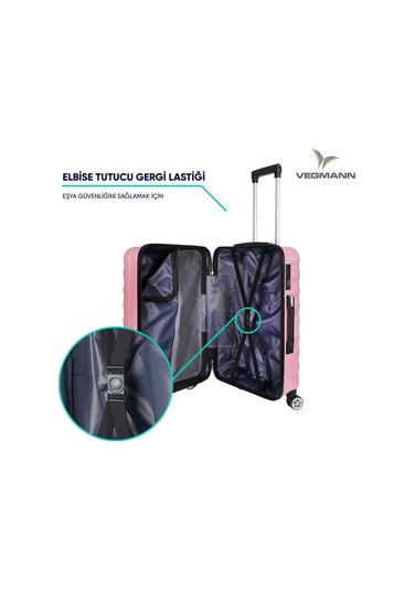 Vegmann Delphin Pembe Büyük Boy Valiz Pembe