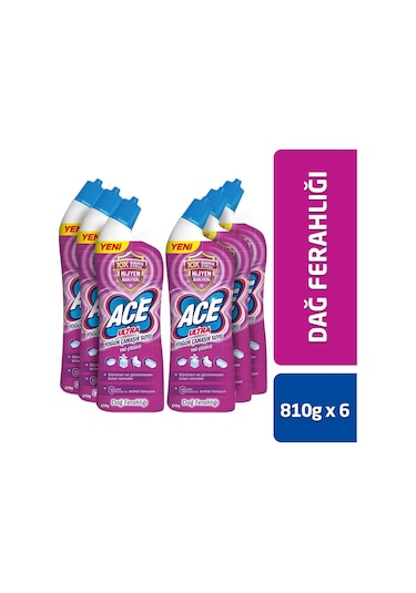 Ace Ultra Power Jel Kıvamlı Çamaşır Suyu Dağ Tazeliği 810G X 6 Adet