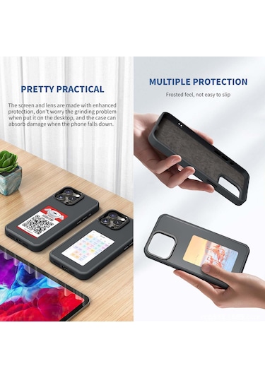 İphone 17 Pro Max Dört Renkli E-mürekkep Ekran Telefon Kılıfı - Siyah Siyah