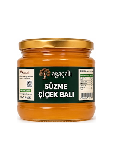 Süzme Çiçek Balı 400 Gr, Doğal Katkısız Saf Bal, Kahvaltılık Yöresel Bal