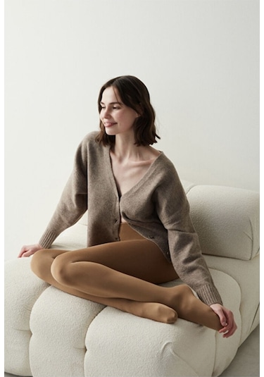 Penti Termal Kadın Ten Renki Içi Polar Kışlık Esnek Külotlu Çorap 001