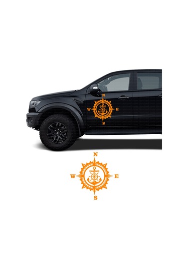 30 X 30 cm - Gemi Çapası Pusula Off Road Karavan Sticker