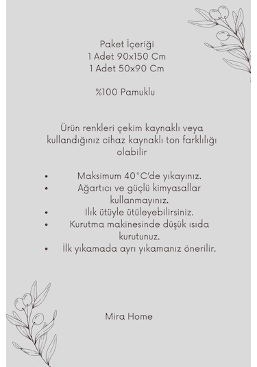 2 Parça Banyo Havlu Takımı %100 Pamuklu Çubuk Desen Turuncu Çok Renkli