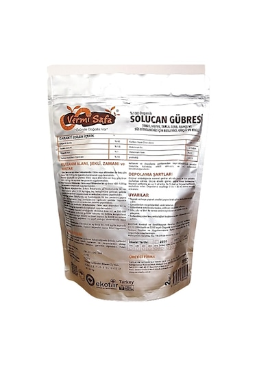 Vermisafa %100 Organik Doğal Katı Solucan Gübresi 2 KG