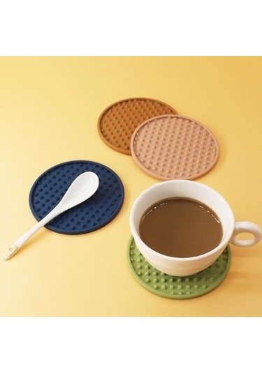 Novahub 8 Adet Siyah Silikon Bardak Altlığı Tutucuyla Kaymaz Yivli, Isıya Dayanıklı, Bulaşık Makinesinde Yıkanabilir Siyah