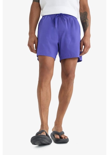 Defacto Defactofit Sporcu Baskılı Esnek Dokulu Kısa Boy Deniz Şortu B5952ax25hspr122 Mor