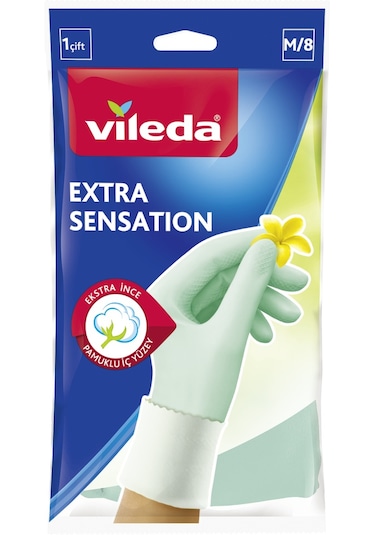 Vileda Extra Sensation Orta Boy Bulaşık Eldiveni Yeşil M