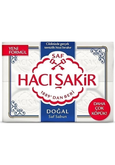 Hacı Şakir Doğal Saf Geleneksel Beyaz Sabun 4 x 150 G