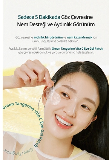 Goodal Yeşil Mandalina Özlü, Aydınlatıcı Göz Altı Maskesi Green Tangerine Vita C Eye Gel Patch