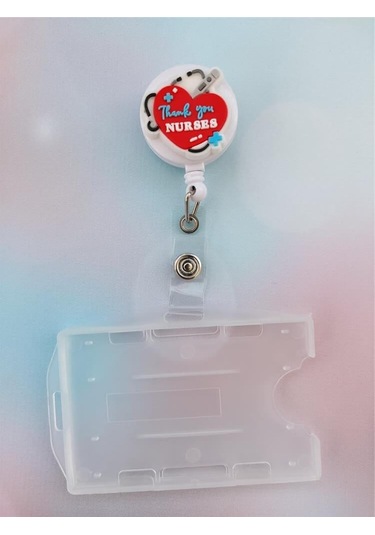 Thank You Nurses Silikon Yoyo Yaka Kartlığı Yatay Dikey Kart Koruyucu