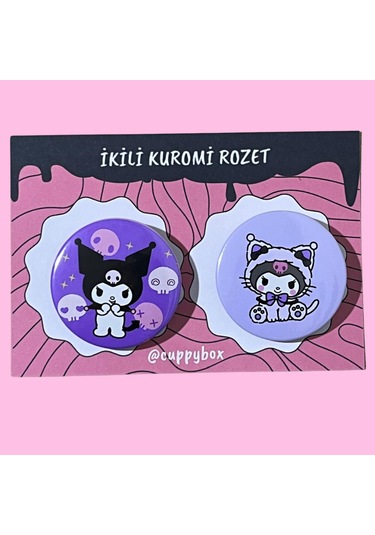 Sanrio İkili Kuromi Rozet 44 Mm İğneli Rozet Çok Renkli