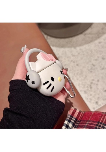 Airpods Pro 3. 2025 Nesil İle Uyumlu Figürlü Kılıf+kanca Beyaz