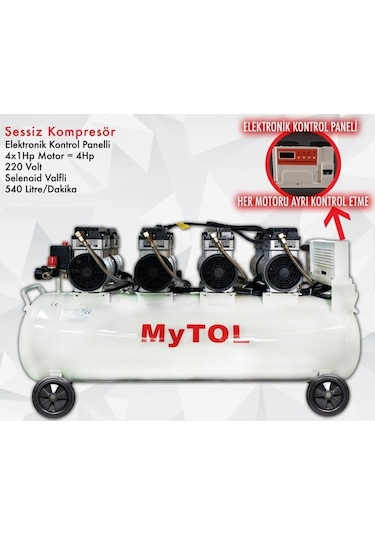 Mytol EWS200 4 Hp 8 Bar 200 LT Sessiz Hava Kompresörü