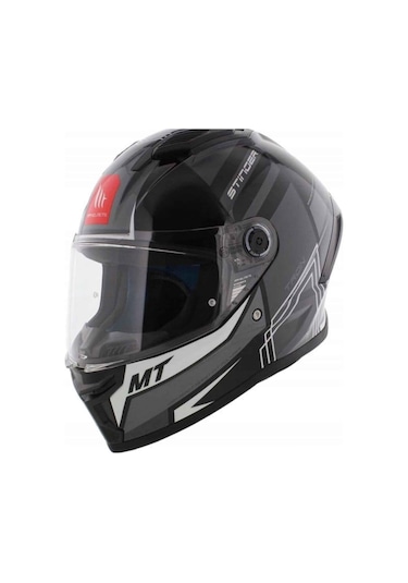 Mt Stinger 2 Tron B12 Kapalı Kask Gri - Siyah