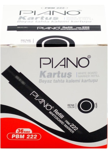 Piano Refil Board Marker 222 Kartuş Siyah 36'lı Kutu