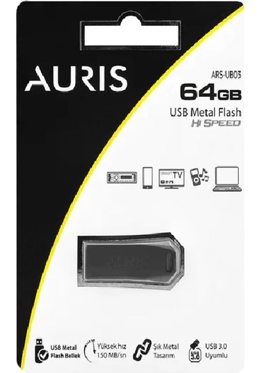 Auris Ub03 64gb Usb 3.0 Uyumlu Metal Flash Bellek -