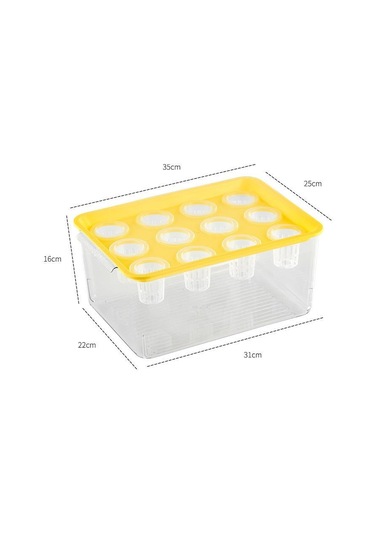 Suntek Hidroponik Yetiştirici Kutusu 12 Delik İç Mekanda Sarı