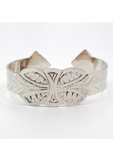 Bakır Gri Kelebek Motifli Bileklik Gri