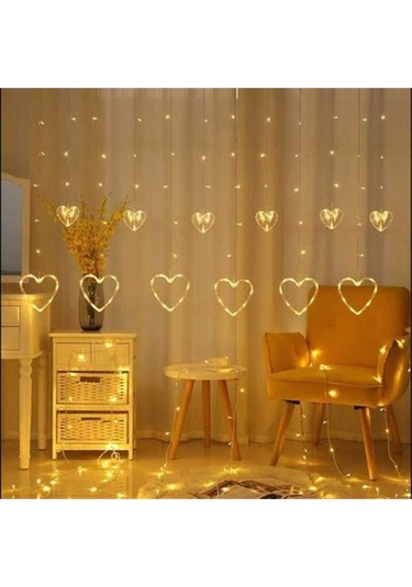 Dekoratif Kalpli Saçak Ip Perde Led Işık Aydınlatma Günışığı Gün Işığı