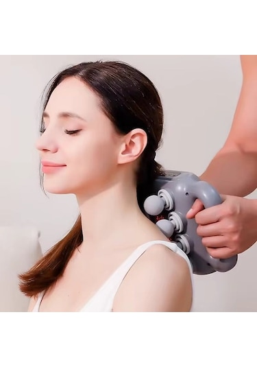 Kenpazar 8 Başlıklı Şarjlı Isıtmalı Masaj Aleti M-58 siyah