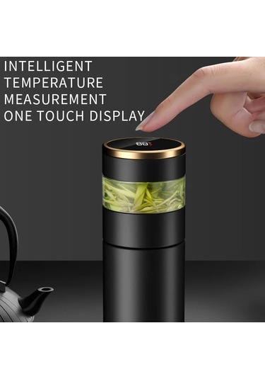 Bardak Akıllı 304 Paslanmaz Çelik Vakum Bardak Sıcaklık Led Diğer Siyah