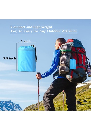 Lemestar 210t Poliester Mavi Gradyan Piknik Döşemi - Su Ve Kum Dayanıklı, 210x200cm, Taşınabilir, Çadır/acil Kullanım, Piknik/kamp/plaj İçin Mavi