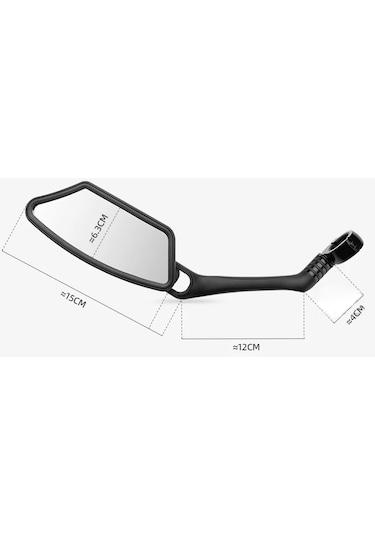 Rockbros 1 Adet Bisiklet Aynası Gidon Dikiz Paslanmaz Çelik Reflektör 360 Derece Dönebilen Ayna - Sol