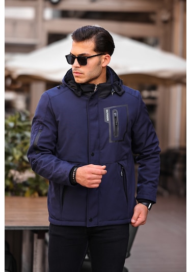 Lacivert Su Ve Rüzgar Geçirmez Içi Kürklü Softshell Mont Lacivert Lacivert Su Ve Rüzgar Geçirmez Içi Kürklü Softshell Mont Lacivert