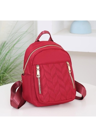 Ganzhoushop Yeni Sırt Sırt Renk Red Omuz Kadın Hafif Günlük Düz Çantası Çantası Çantası Tr Kırmızı