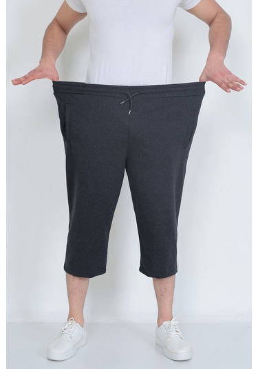 Lukitus Battal Büyük Beden Kapri Erkek Eşofman Altı Gri