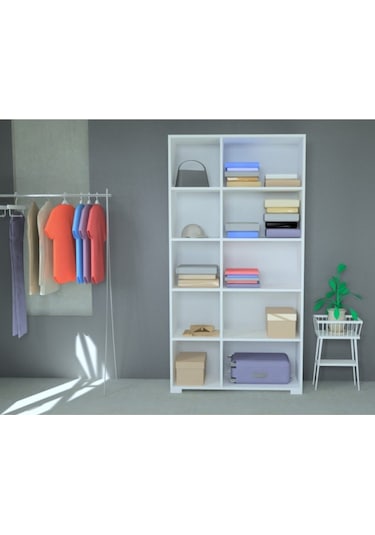 Mobilique Aksu Açık Raflı Giysi Odası Dolabı 600-00-158