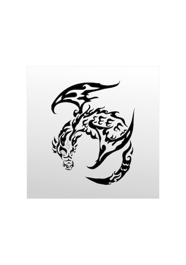 Folyo Sticker Ejderha Adkpquy446 130cm Uzunluk Siyah