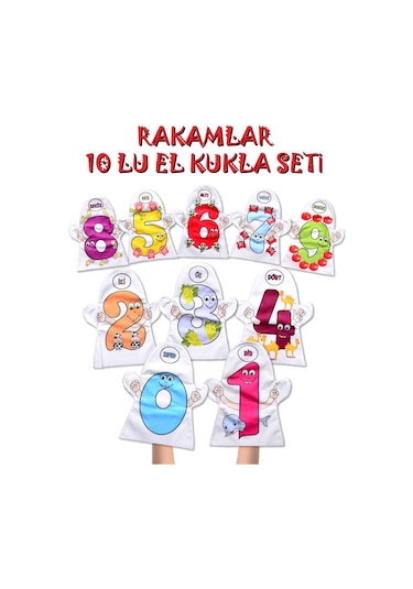 Tox 10 Parça Tox Rakamlar El Kukla Set T047 . Eğitici Oyuncak