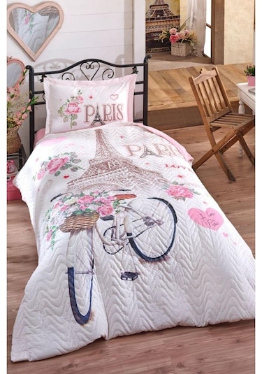 Clasy Tek Kişilik Dört Mevsim Kapitone Paris Love