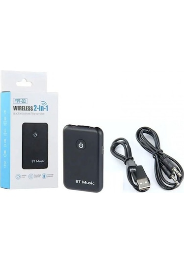 2 İn 1 Bluetooth 5.0 Verici Alıcı Kablosuz Ses Adaptörü Aux Girişli