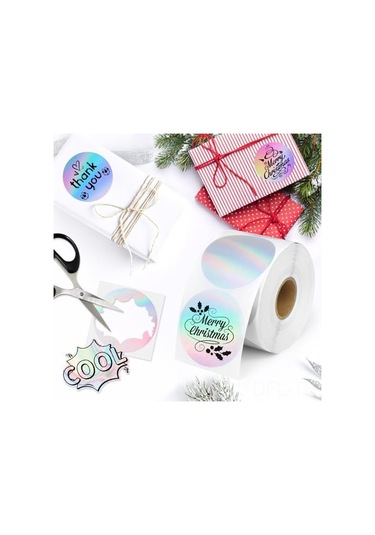 Dofolink 400 Adet 2 İnç Termal Etiket - Yuvarlak, Holografik, Suya/yağa/çizik Dayanıklı, Kolay Yazdır & Uygula 4000