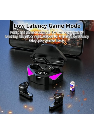 Mufunye X15 Gerçek Kablosuz Stereo Müzik Kulaklığı Bt5.0 Düşük Gecikmeli Oyun Kulaklığı Ter Geçirmez Spor Ku