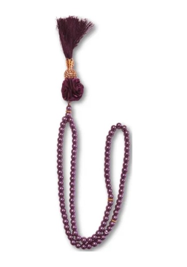 Uretti - Gül 4612 - El Yapımı Püsküllü İnci Tesbih 99'lu - Mor Mor