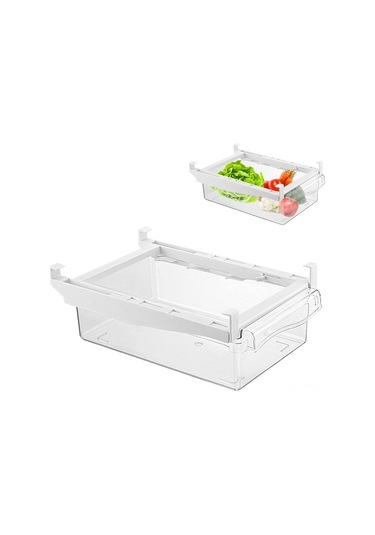 Yaleker Buzdolabı İçin Pp Plastik Şeffaf Çekmeceli Depolama Kutusu - Yiyecek Düzenleyici, Kablo/sıralı Montaj, 30x16x8cm Şeffaf